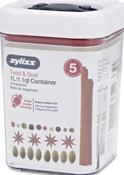 Discount Zyliss Twist & Seal Opbevaringsboks 1 L, Hvid